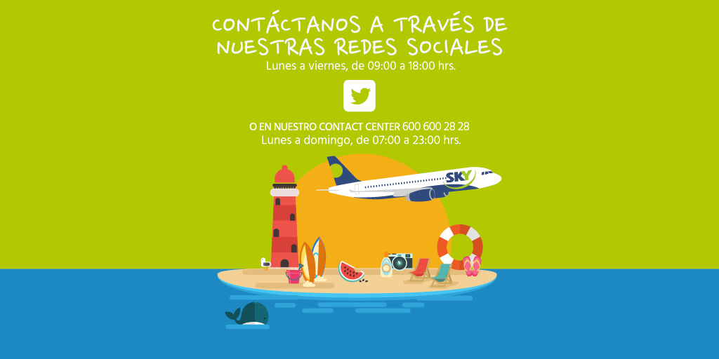 SKYAirline_CL's tweet photo. ¿Quieres contactarte con nosotros? Envíanos un DM en horario de atención ¡y que tu única preocupación sea volar! :) https://t.co/oW6XEQccTa