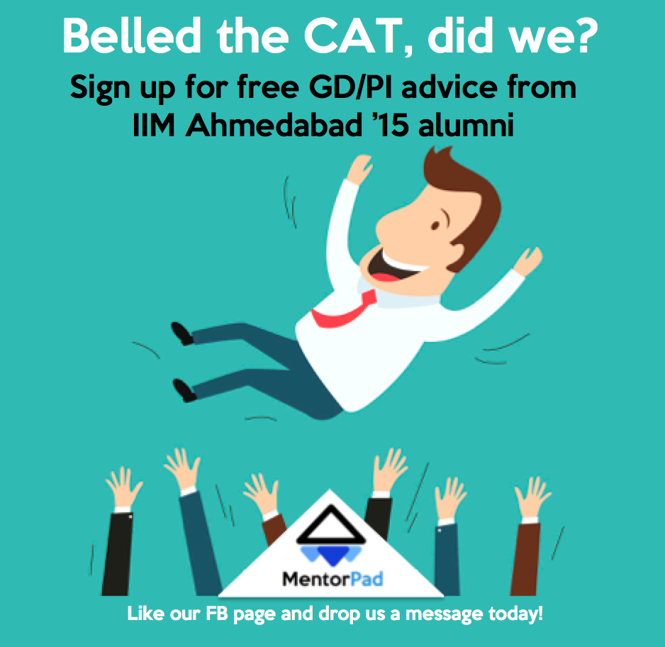 mentorpad's tweet photo. It ain't over yet! Tweet us to schedule a free GD/PI advice session from IIM Ahmedabad alumni. #cat2015  #IIM https://t.co/DmwEXqy9V5