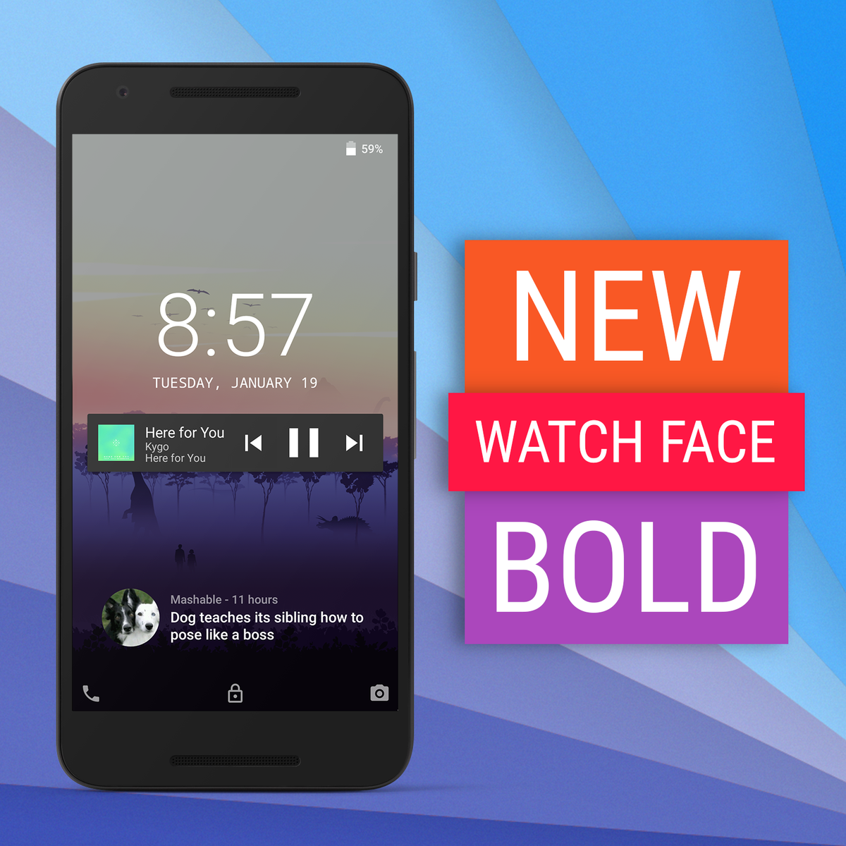 CorgiApp's tweet photo. Bold Android M Watch Face is now Available! #WoofWoof! https://t.co/Mv6b7ICuJQ