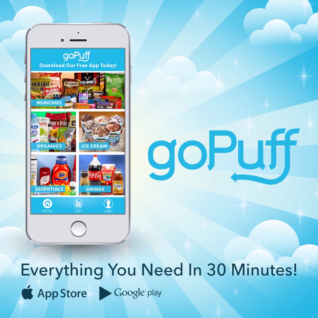 twterlessalex's tweet photo. Delivering Snacks and Ice Cream in 30 minutes. Goodbye convenience store. Hello @gopuff  https://t.co/s7j54ZEhLL https://t.co/aJyrLzn33N