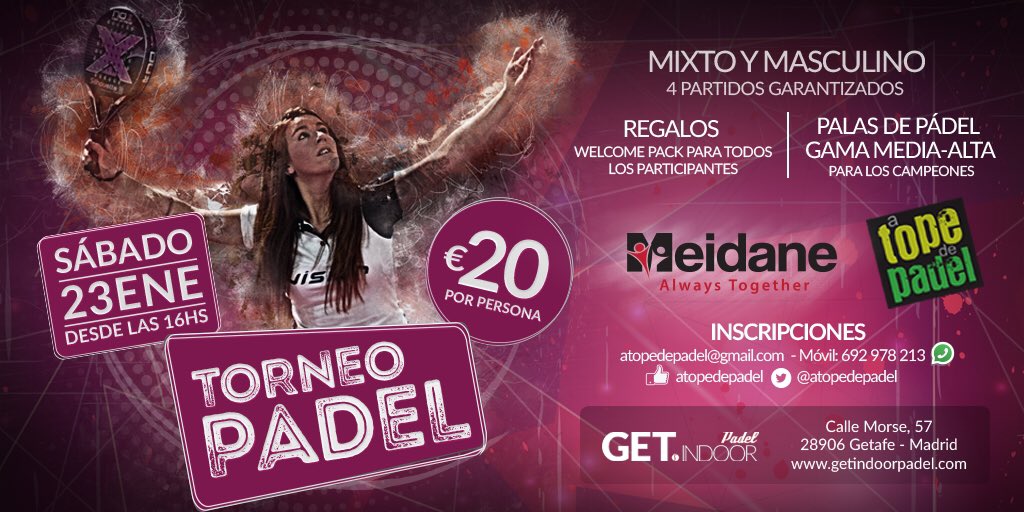 ATopeDePadel's tweet photo. Como has pasado el #BlueMonday ? Nosotros a tope de bien pensando en el prox #torneo en @getindoorpadel Os esperamos https://t.co/HuiuNnPThx