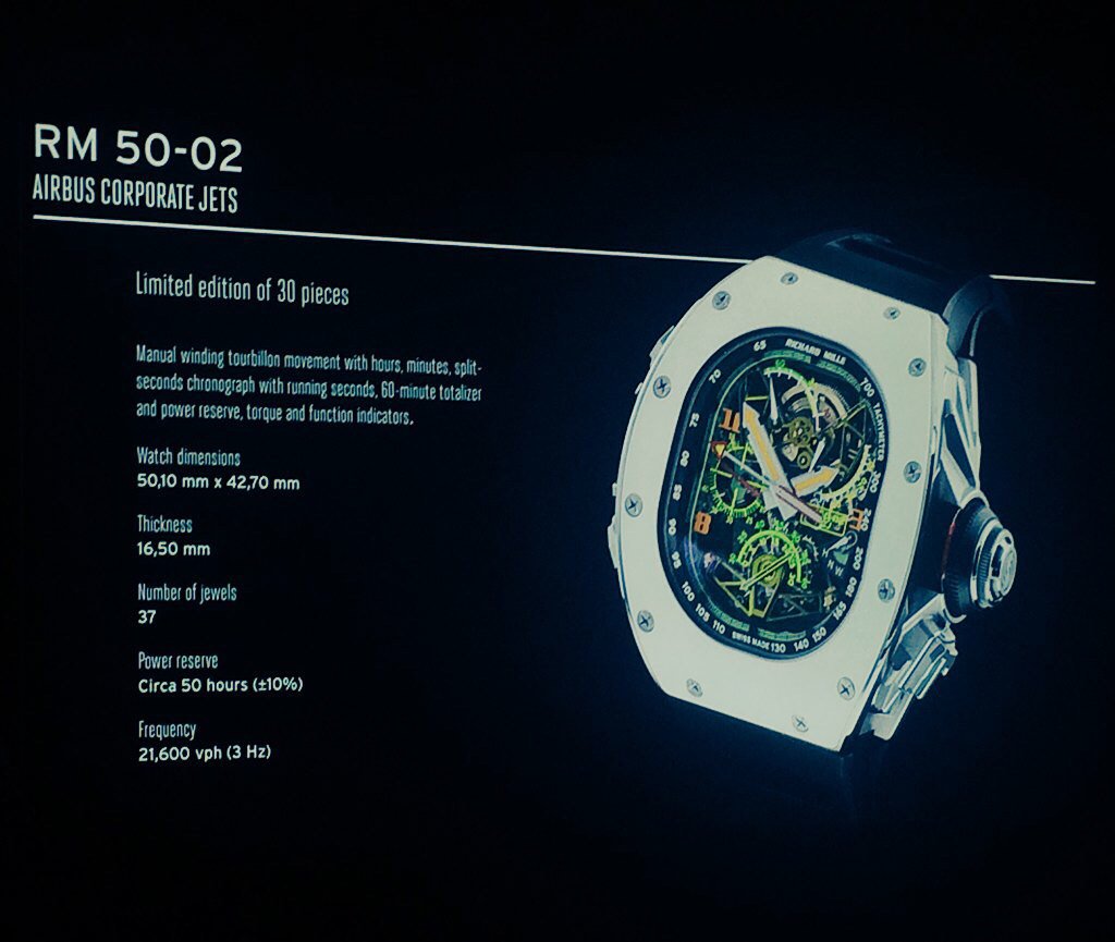 SWRLive's tweet photo. Taking off with @Richard_Mille &amp; the new #RM50-52 at #SIHH2016 #SWRdoesSIHH https://t.co/V2xN02npF8