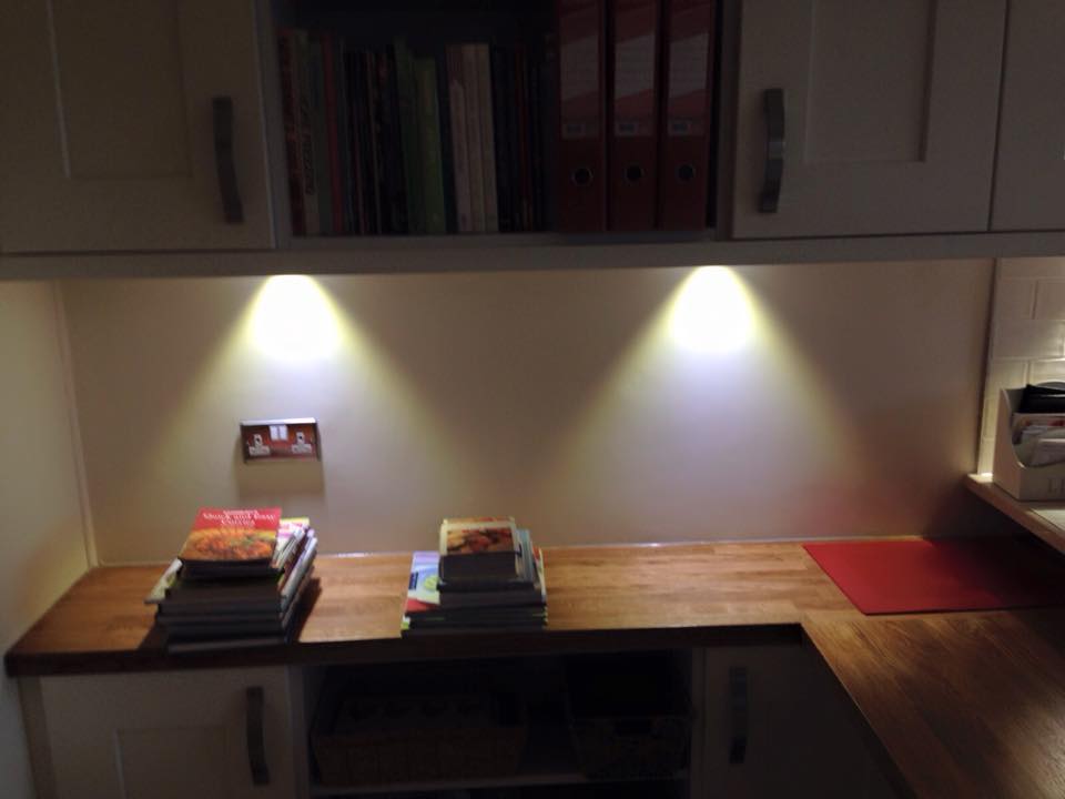 AbacusElectric's tweet photo. Under-Cabinet lighting installed by us in a kitchen...for a quote please call 01455 843006... https://t.co/gphay5Jefa