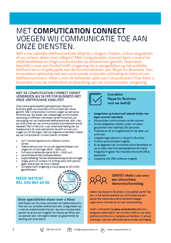 Computication's tweet photo. #Computication Connect = extra dimensie #Skype for Business. Meer weten of demo middag? https://t.co/3sYEQM3nFd https://t.co/hkt6Zax7mT