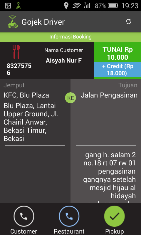 UchaInoue's tweet photo. @gojekindonesia mohon dibantu cancel min. Sya hubungi ga aktif. Dan udh sya tunggu skitar 15 mnit si cust g tlpon https://t.co/5whZFaxLL0