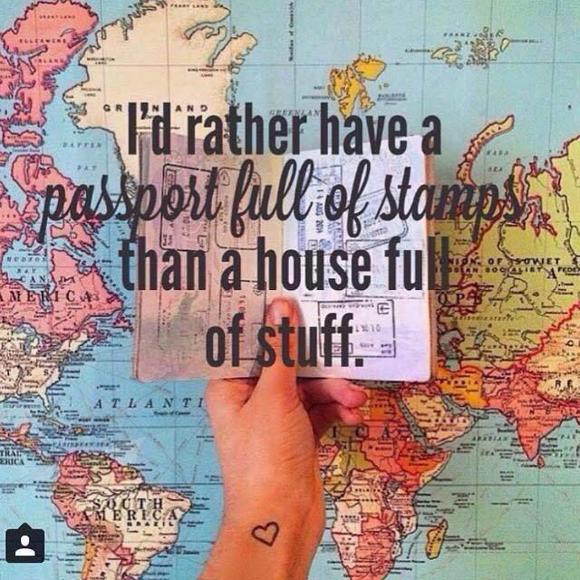 ShelMcCullough's tweet photo. I'd rather have a #passport full of stamps than a house full of #stuff https://t.co/G6q26HrWlp