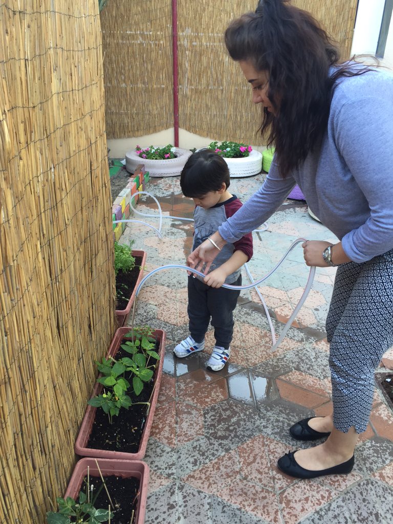 StepUpNursery's tweet photo. Our students love watering the flowers in our SUN Garden #dubainursery https://t.co/X7F1wctRXd