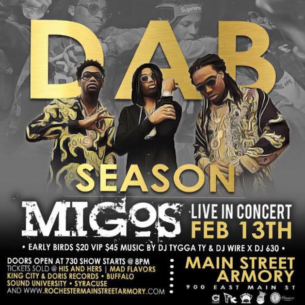 PanicboyPee's tweet photo. @Migos #Dabseason Feb 13th https://t.co/HHlzohq2mV