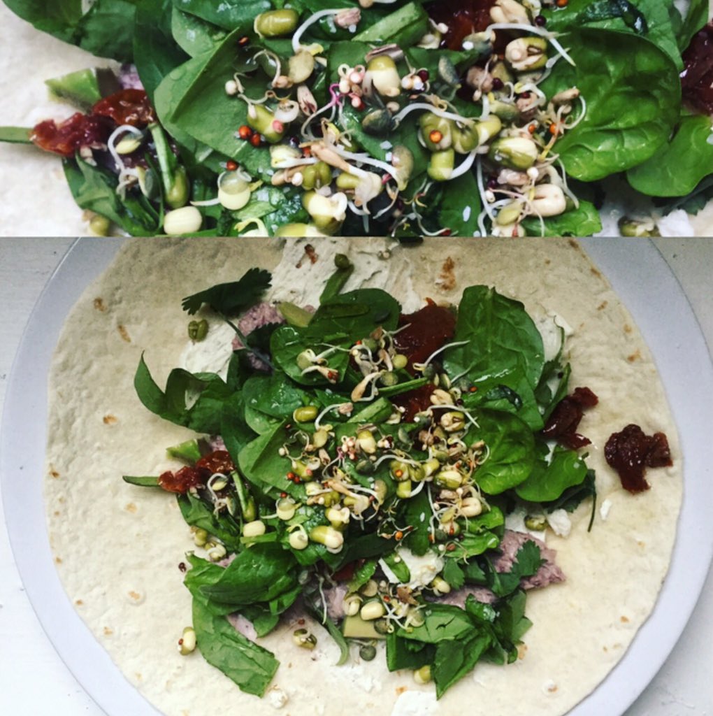 OStodds's tweet photo. #Yummy vegetable hummus wrap for lunch. #vegan #healthy #eatclean https://t.co/cVQGdTNNcu