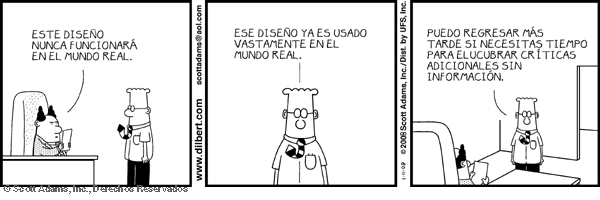 Dilbert_Es's tweet photo. Nuevo capítulo: 1/19/2016

Dilbert presenta un proyecto a su jefe https://t.co/ZPivEocrRc