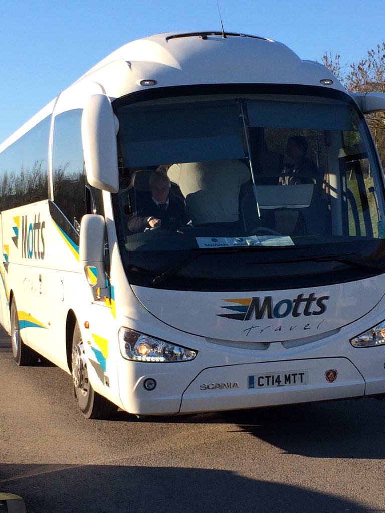 The first of many <a href="/MottsTravel/">Motts Travel</a> coaches is here, taking the staff to Villa Park. #AVLvWYC