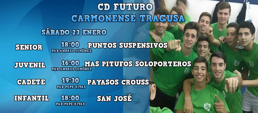 Horarios de esta semana !! Disfruta del fútbol sala el próximo sábado!