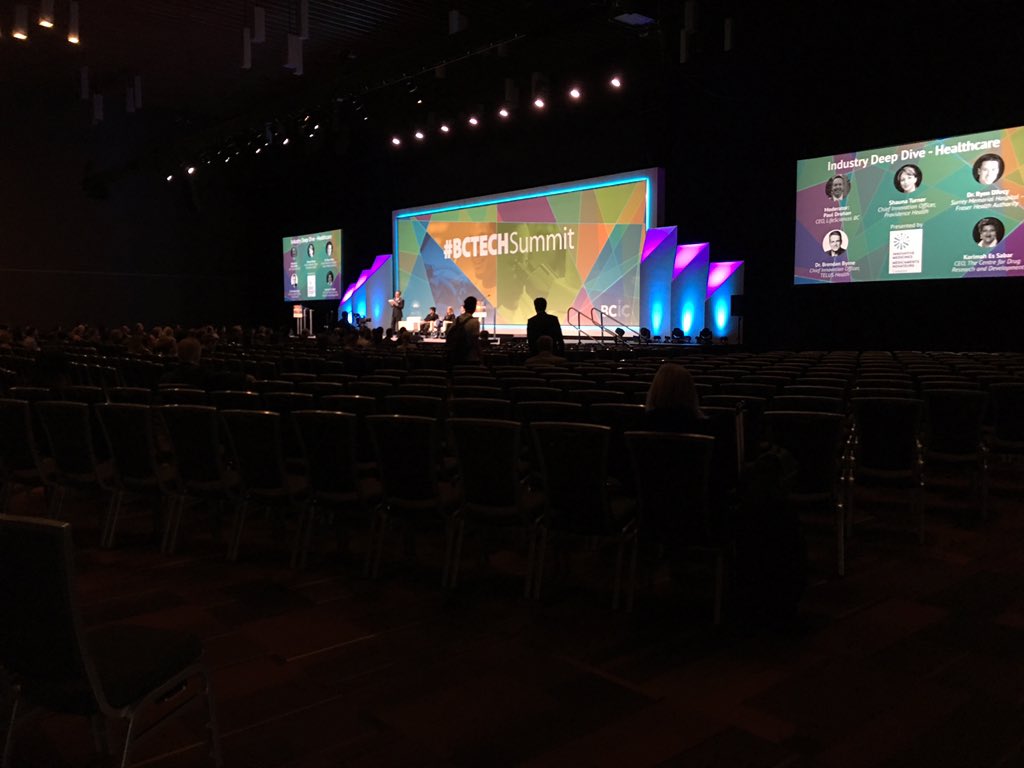 CulitechCo's tweet photo. At the beautiful @VanConventions for #BCTECHSummit! Tune in at 1:30 to hear from us on the Student Innovator panel. https://t.co/Q3fBjfVG56