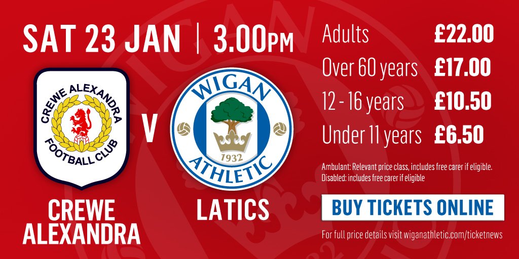 Around 300 tickets remain for <a href="/crewealexfc/">Crewe Alexandra</a> - Today is the last chance to buy online! goo.gl/pyDlSL #wafc