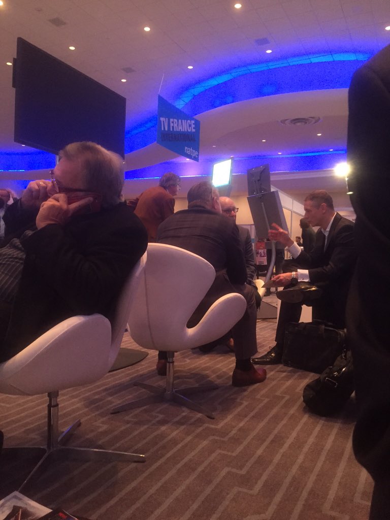 Nuestros directores en Natpe Miami llevando nuestras propuesta de miniseries de contenido novedoso para TV