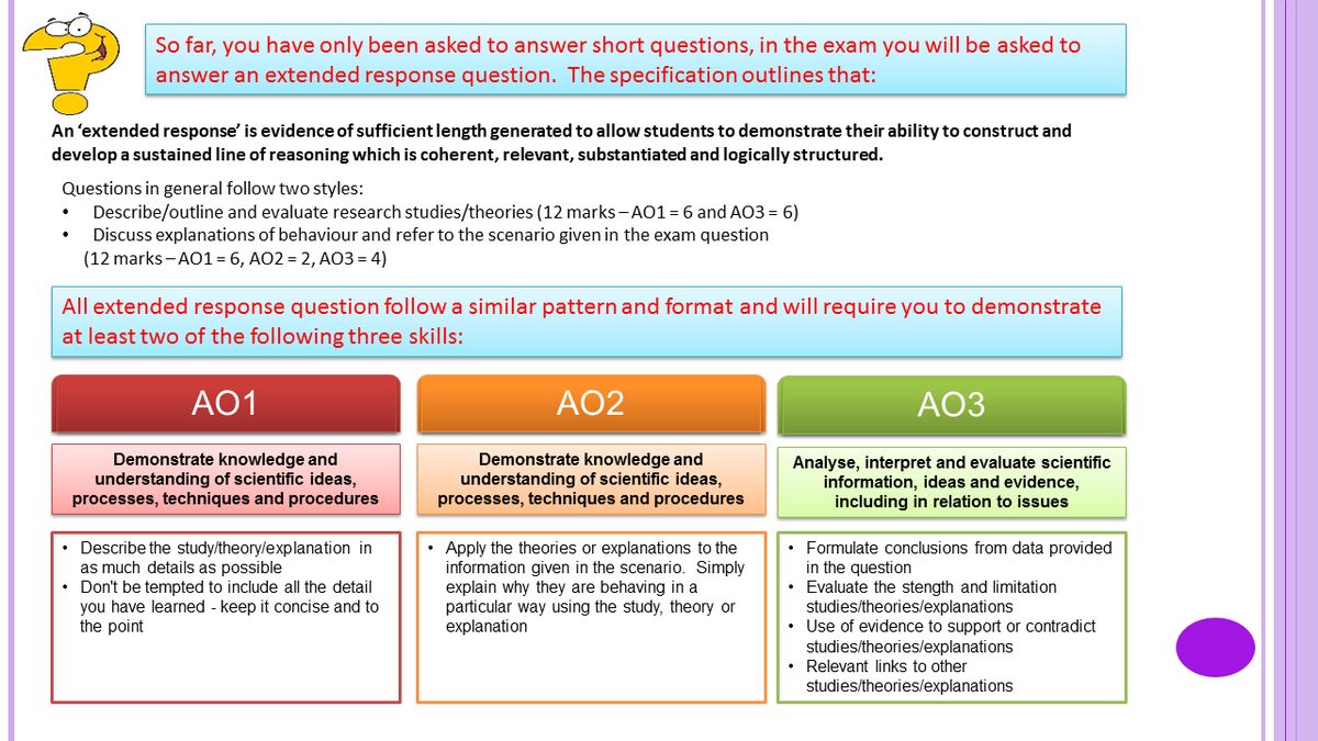 psychexamhelp's tweet photo. Some hints and tips on answering #psychology extended questions - how to get the best possible marks. https://t.co/B81ly89PMa