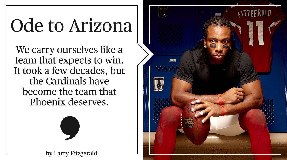 PlayersTribune's tweet photo. The @AZCardinals WR @LarryFitzgerald on creating a winning football culture in Arizona --> https://t.co/53aDhMwQE4 https://t.co/6ZYxUTnZNR