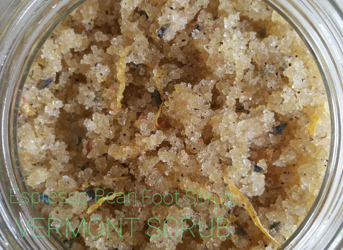 VermontScrub's tweet photo. Vermont Scrub Espresso Bean Foot Scrub has everything your feet need! #TEATREEOIL  #DEADSEASALT #LAVENDER #♡YOURFEET https://t.co/7nGPWZ2CoI