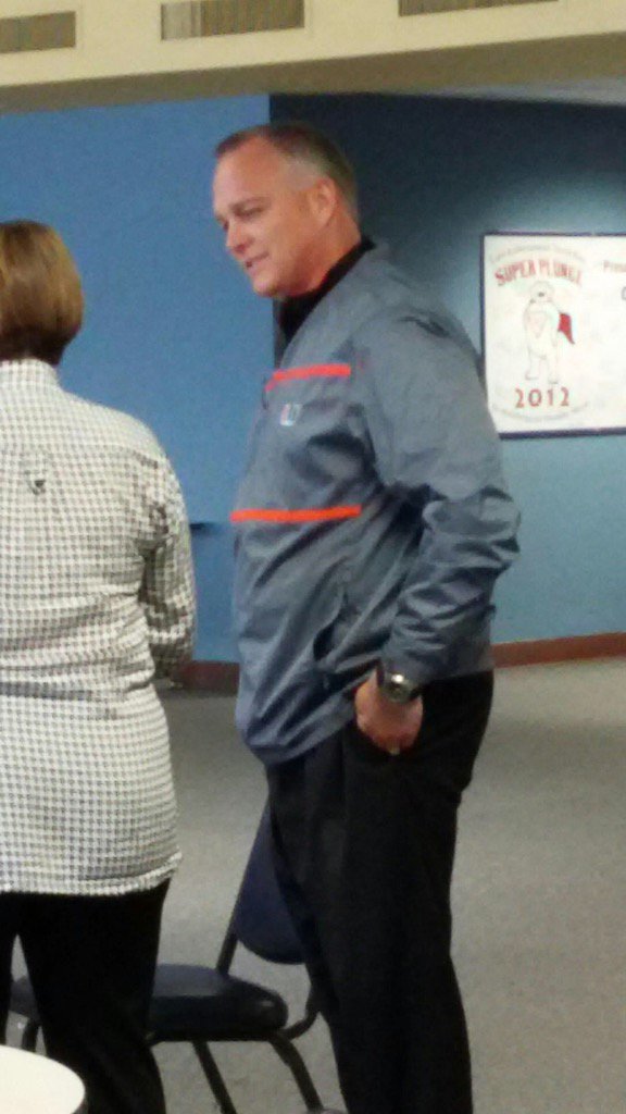 Mark Richt in the Geico cafeteria