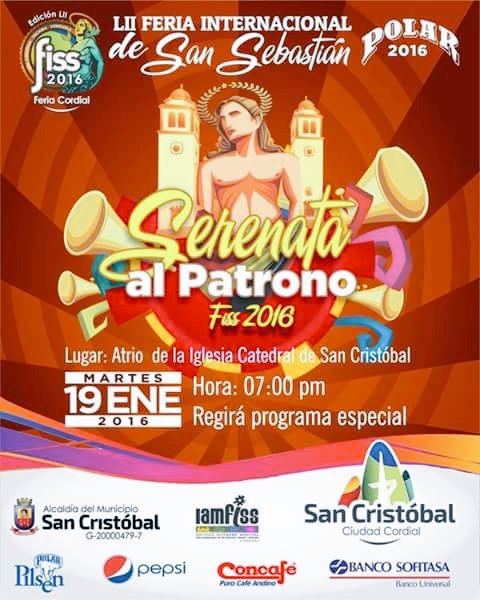 Hoy estaremos presentes en la Serenata a San Sebastian, junto a la <a href="/coral_tachira/">Coral del Táchira</a> por sexto año consecutivo