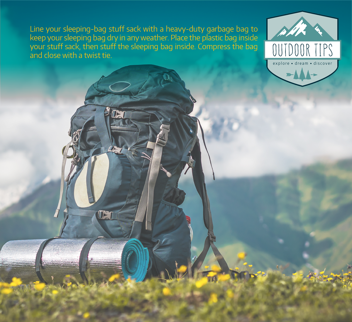 GoFindDiscover's tweet image. A cold, wet sleeping bag can make your #camping trip miserable. Keep things dry in any weather with this tip.