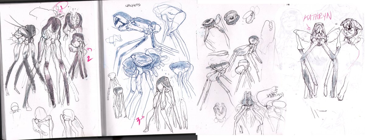 Unused "Cricket" monster designs from my BPRD days. 