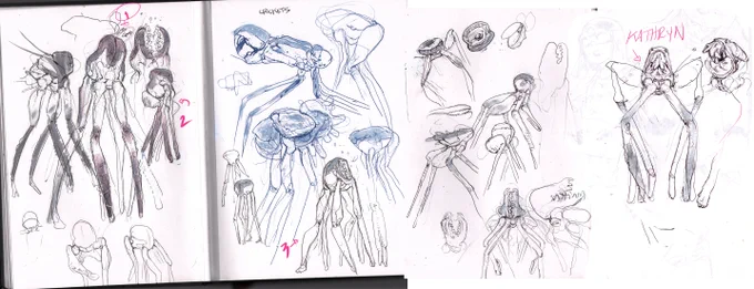 Unused "Cricket" monster designs from my BPRD days. 