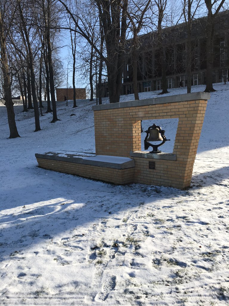 experiencedrew's tweet photo. The Victory Bell at KSU. May 1, 1970 History grad students organized to bury the US Constitution. #SAMay4 #UWLSAA https://t.co/6jZ6q6qhKL