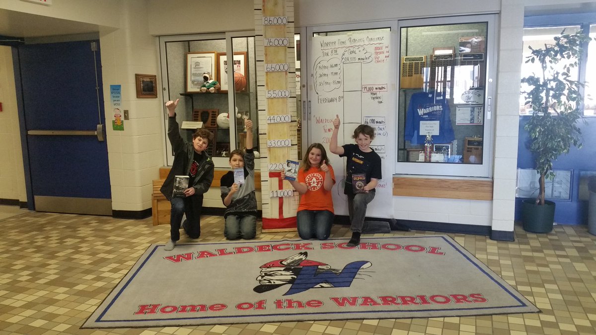 Waldeckwarriors's tweet photo. 1st week complete;18,500 minutes in #WaldeckReads SCC home reading challenge! #strongstart #reading https://t.co/tj5N2Zdl8E