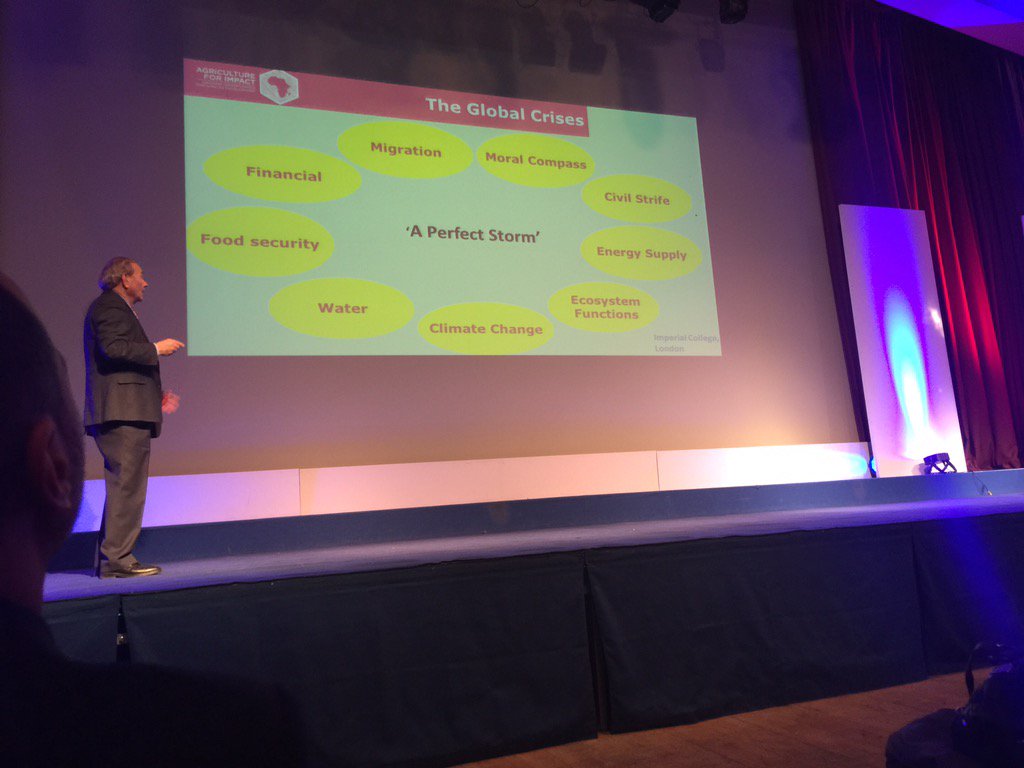 "These crises are getting worse and we're heading for a perfect storm" Gordon Conway #SecureFood