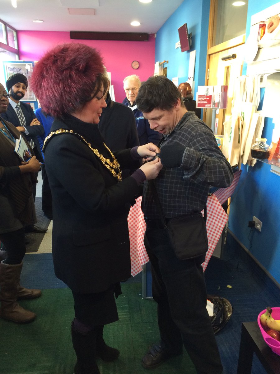 HealthyGenerate's tweet image. Neil being presented with a badge from the @Wandsworth mayor😀