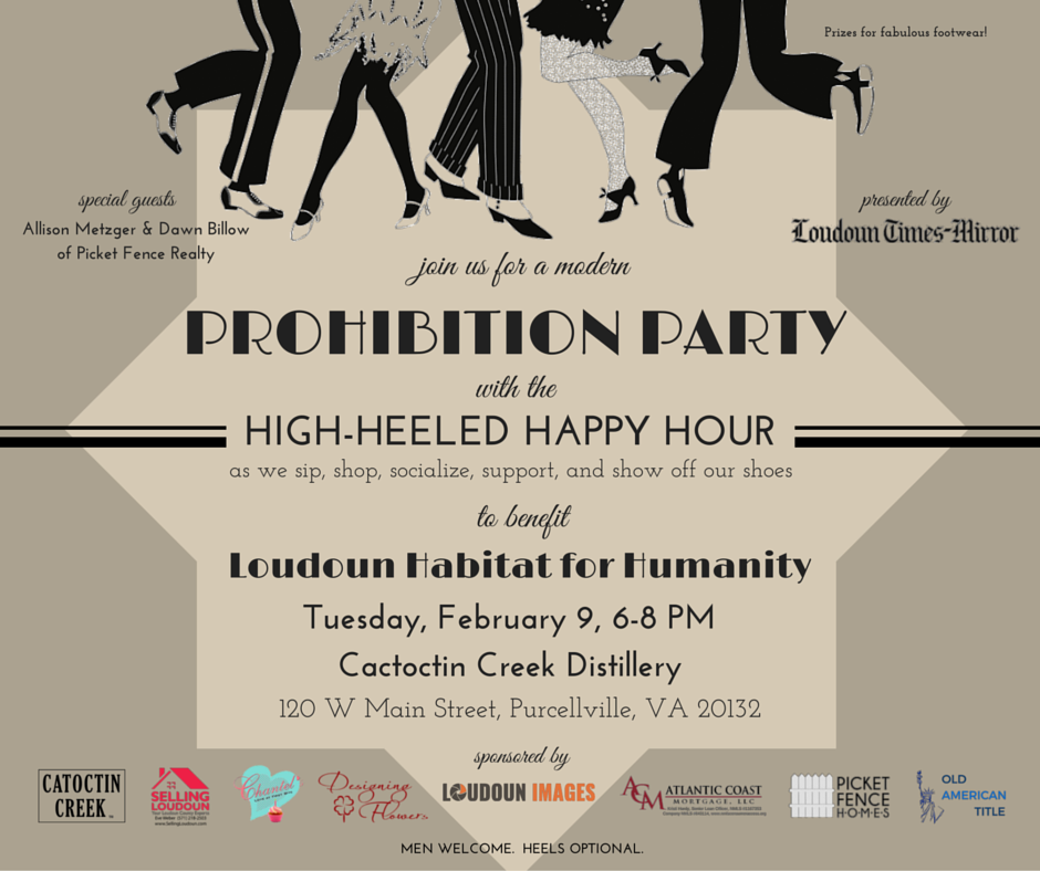 highheeledhh's tweet photo. Join us 2/9, 6-8pm at @catoctincreek for a #prohibition party in support of @HabitatLoudoun! https://t.co/tDv5yiaptk https://t.co/Z4VCbuRPZq