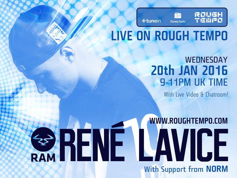 <a href="/ReneLaVice/">René LaVice</a> Live on <a href="/RoughTempo/">Rough Tempo</a> Tomorrow courtesy of <a href="/RAMrecordsltd/">RAM Records</a> ... 9pm-11pm ... NOT TO BE MISSED!!!