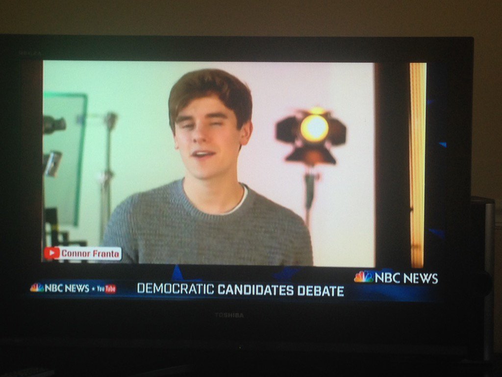 1stoffebruharry's tweet photo. WHEN CONNOR IS ON THE DEMOCRATIC DEBATE https://t.co/EzKRCypPrU