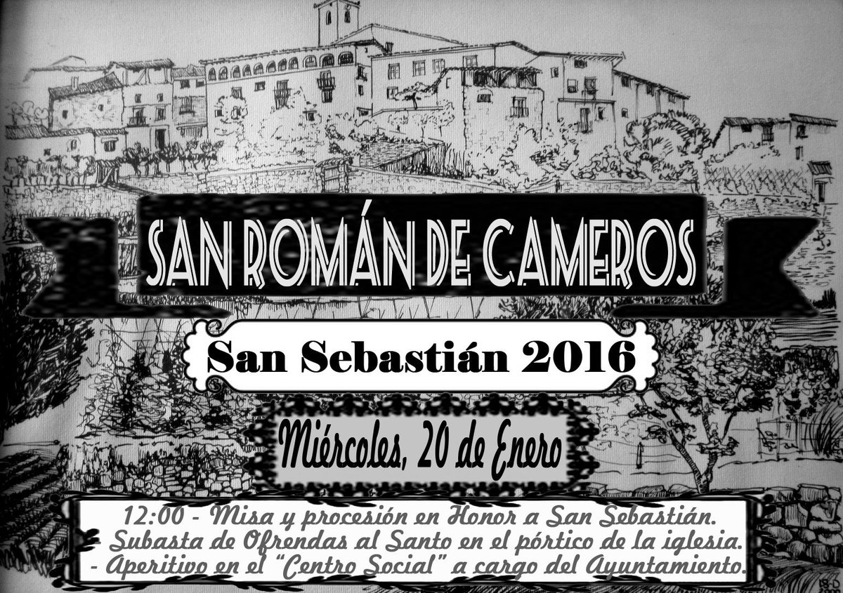 atalayacamerana's tweet photo. San Sebastián Fest en @SanRomanCameros: el 20 de enero con misa, subasta y lunch y el 30 cena en Peña Los Linares https://t.co/8Hy7CZ3o9H