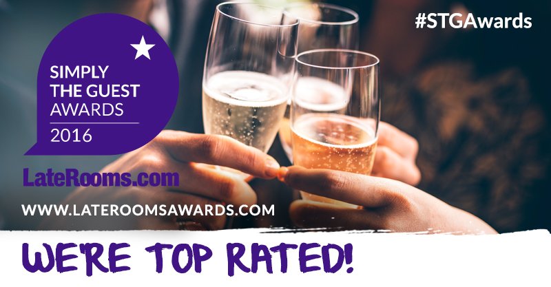 Excellent news - we've now been given the #TopRated badge by <a href="/laterooms/">LateRooms.com</a>! Check out our page: ow.ly/XgSe0
