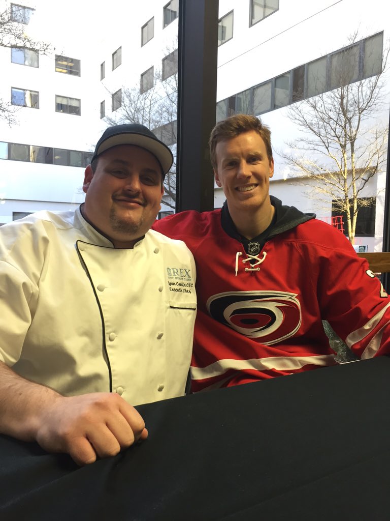 ChefRyanConklin's tweet photo. @rileynash20 Thanks for stopping by today @NHLCanes #Playoffchasing https://t.co/g3RMJXD3dE