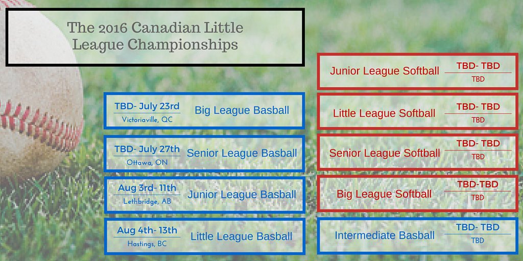 Little League Canada on Twitter "Get out your calendars! The 2016