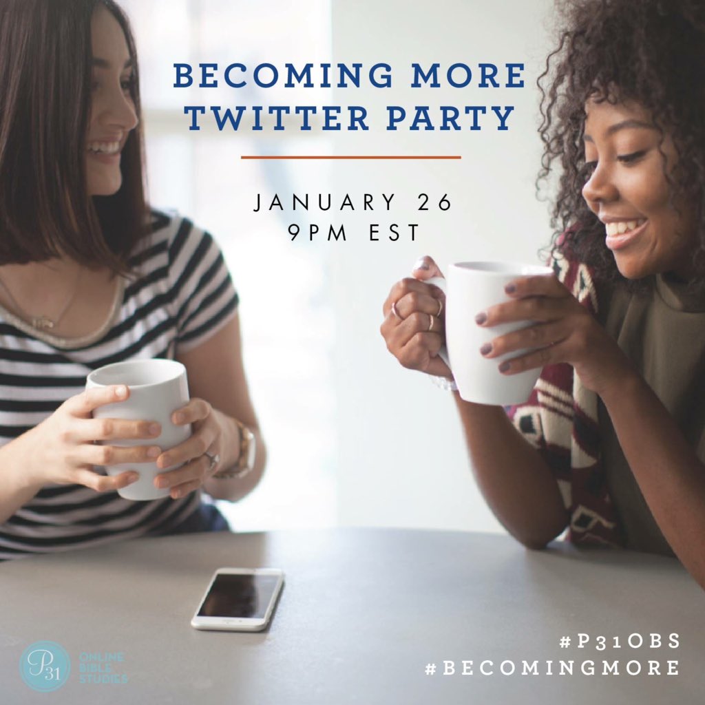 circle31org's tweet photo. Mark your calendars! #P31OBS #BecomingMore Twitter party Tues. 1/26! Find out how to connect:https://t.co/sONcYIgNa5 https://t.co/GLYh61q5ub