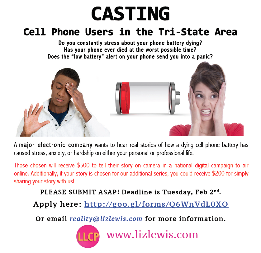 jdaughcasting's tweet photo. Got #nomophobia Stressed by your cell? PAID CASTING Real cell phone stress stories! Apply: https://t.co/r3mMwVZxyx https://t.co/QB96rD2EVt