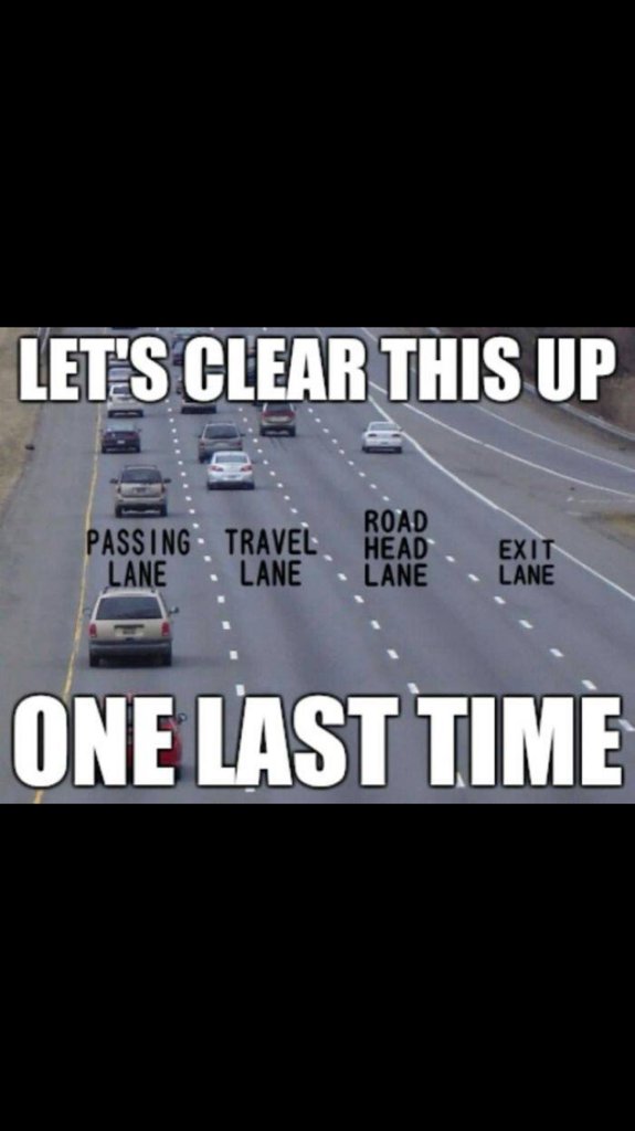 cfdjeff's tweet photo. This should be one of the questions on a driver's exam. #getintherightlane https://t.co/rqFaYP41TH