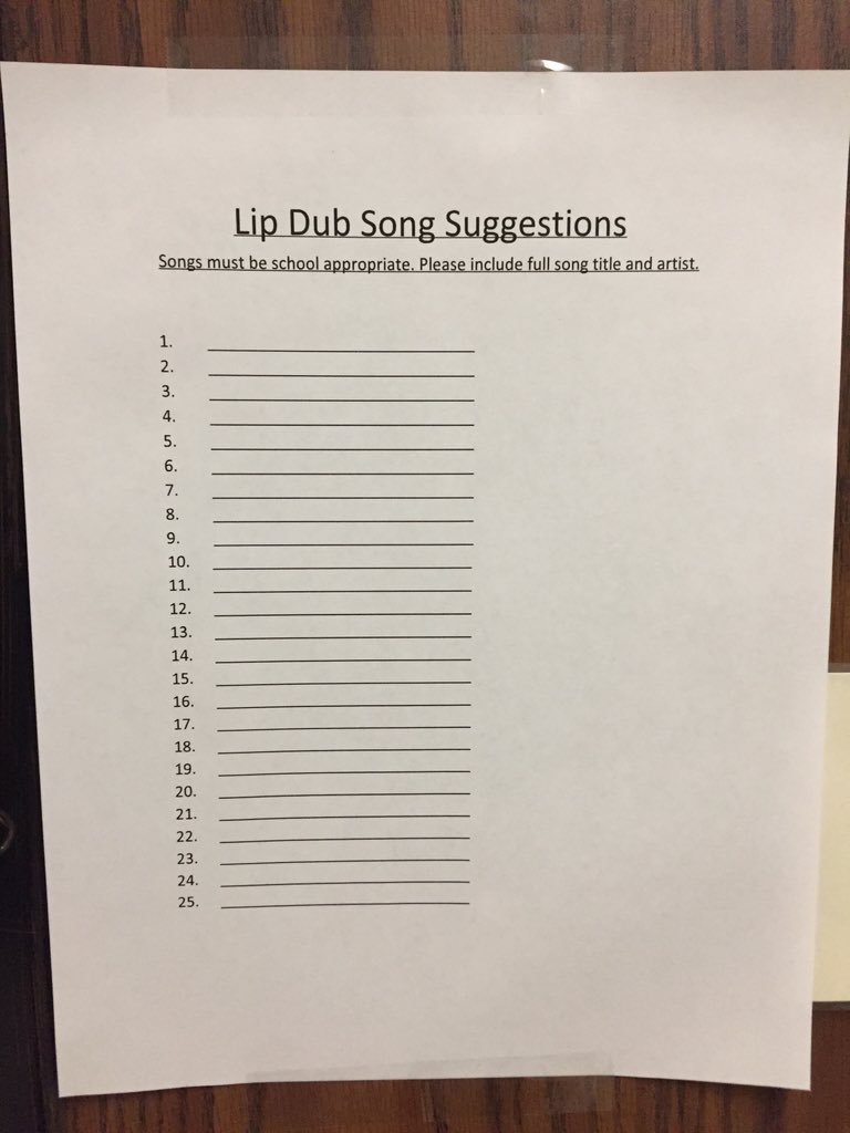 Check out the back door of the broadcasting room (A1) and suggest a song you think would make the lip dub awesome!!