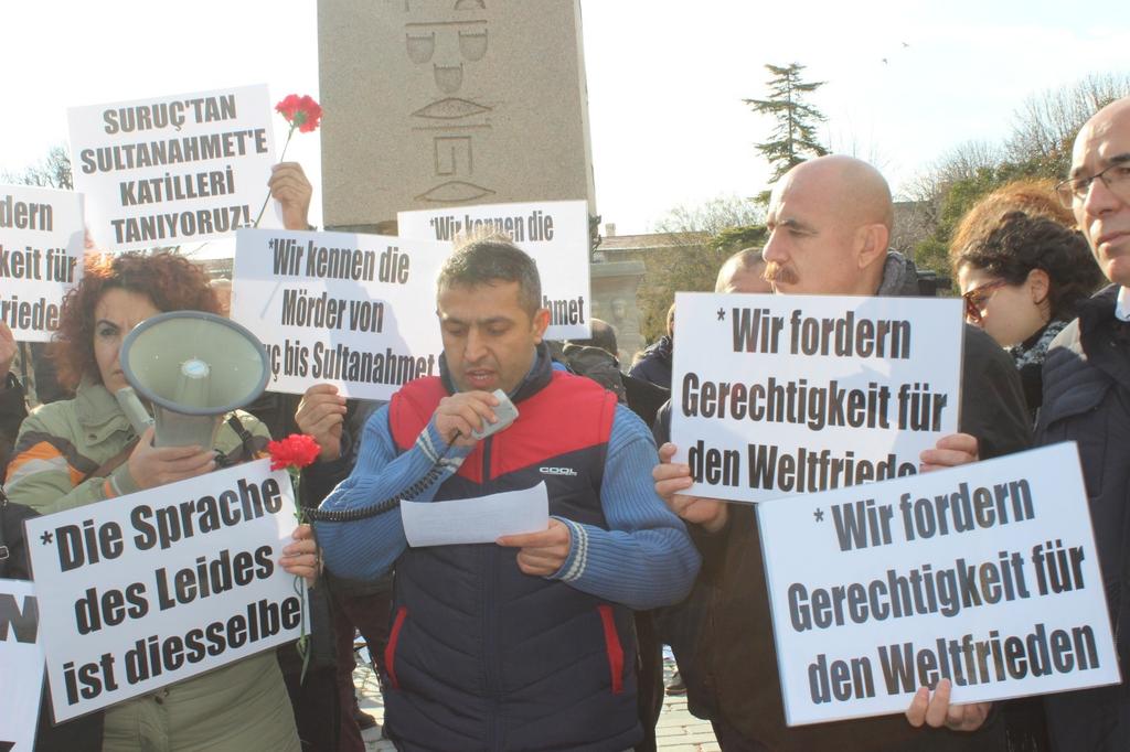 Suruç'tan Sultanahmet'e katliamlara karşı mücadeleyi büyütmek için
#SuruçAdaletNöbeti6cıAyında