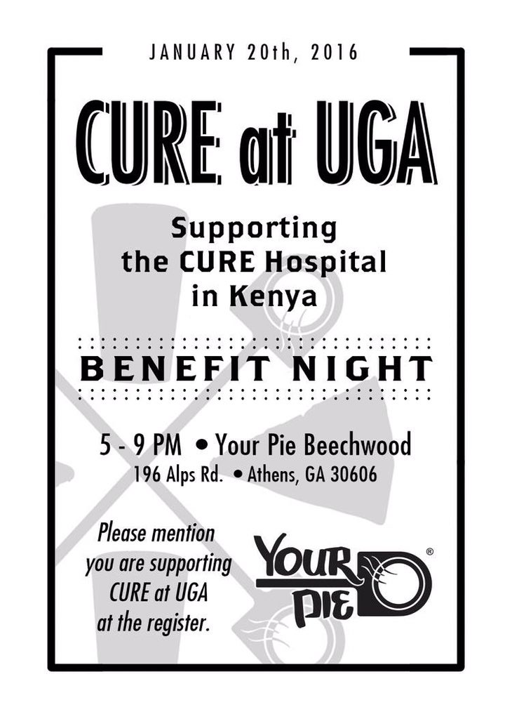 cureatuga's tweet photo. Come out tomorrow to YourPie to support CURE and reunite with all your friends over some yummy pizza😍 https://t.co/88WKyaJbYl