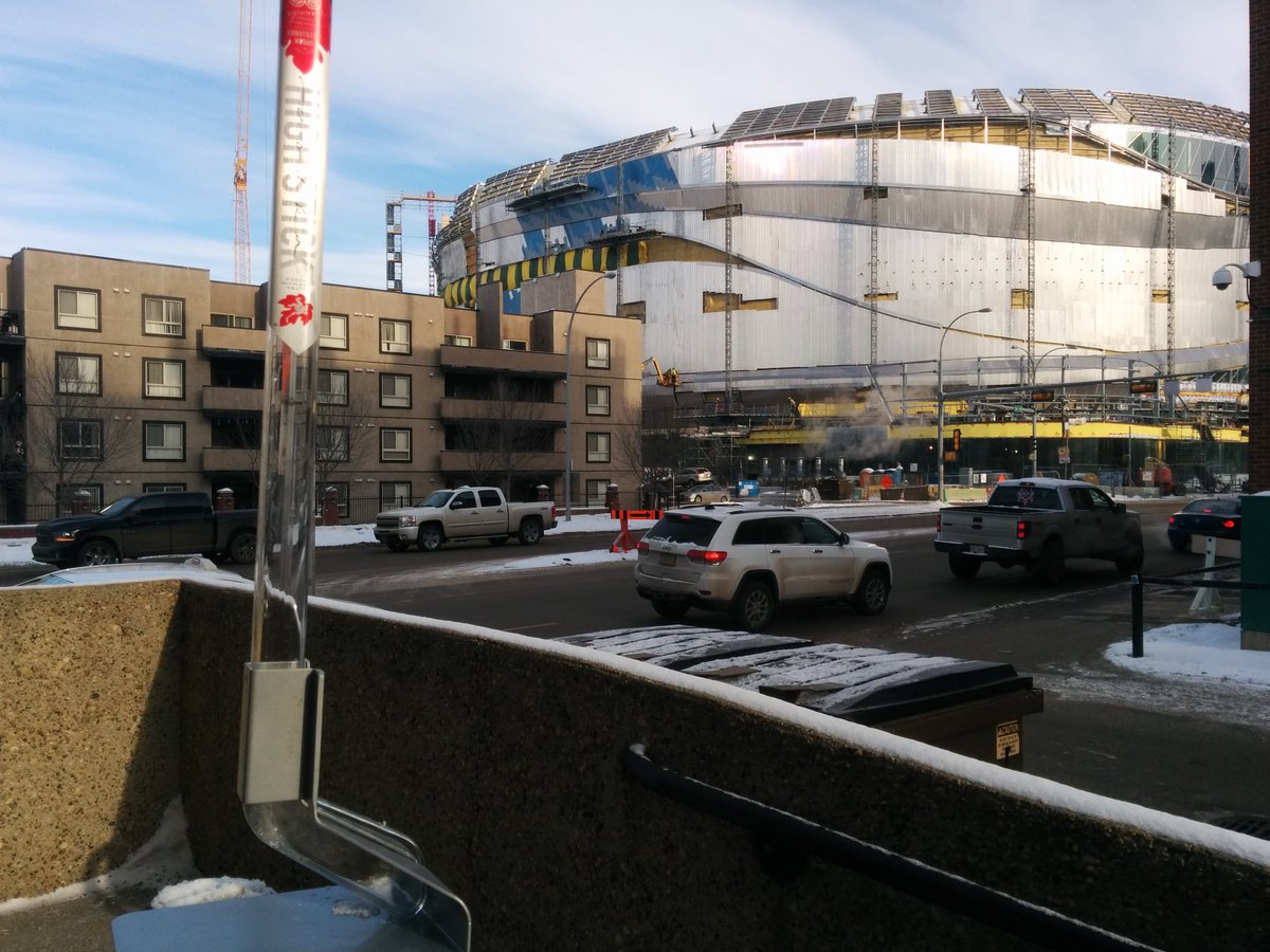 HighStickVodka's tweet photo. We can't wait for @RogersPlace to open so made a selfie out front. #yeg  #yegthings #Oilers #ShamelessSelfPromotion https://t.co/wjmzGy6MHS