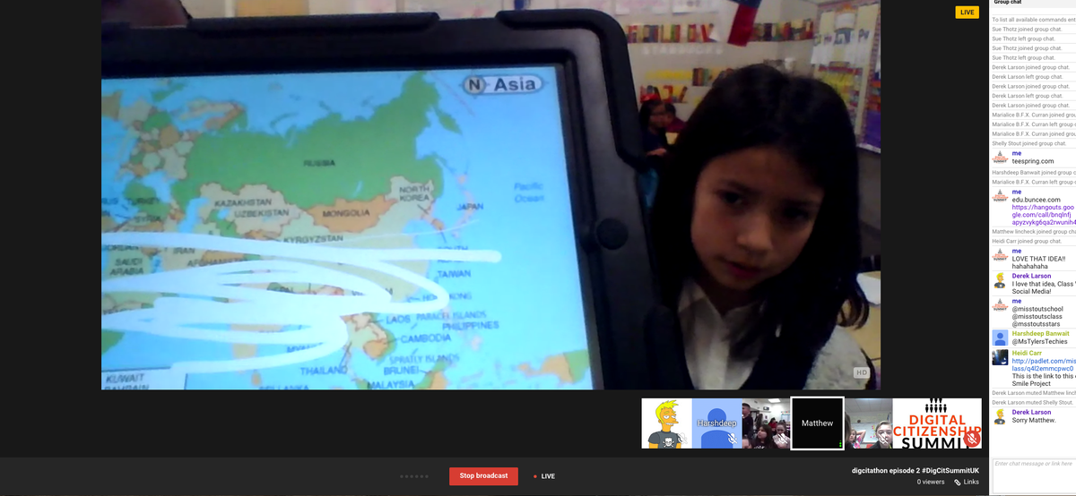 EdChangeGlobal's tweet photo. Mystery Skyped revealed in a #Padlet at #DigCitathon FROM STUDENTS https://t.co/JR1aZ76x0H https://t.co/NAfQvLwKje