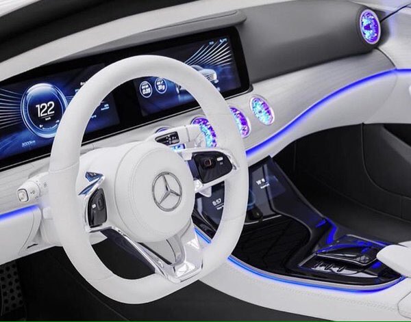 DailyTurbo's tweet photo. White Benz Interior with blue details is goals😍🔥🔥 #benz #mercedes https://t.co/jzTpg62Yil