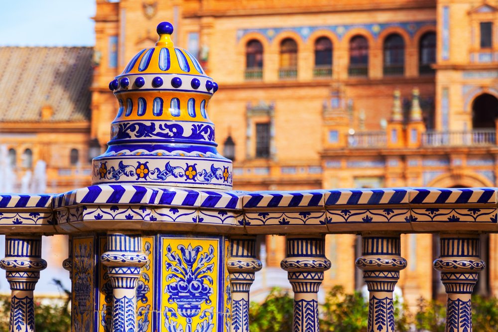 EspanaEnLatam's tweet photo. If you visit the Plaza de España in #Seville, take some time contempleting its ceramic. So impressive! #visitspain https://t.co/pddis0QUQL
