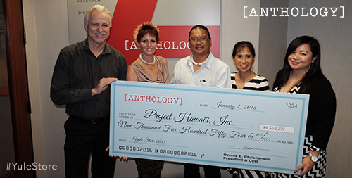AnthologyGroup's tweet photo. Presenting a BIG #YuleStore check to benefit the keiki (children) of Project Hawai'i, Inc. https://t.co/mk3yoBwQ64 https://t.co/f1VHU2G3V7