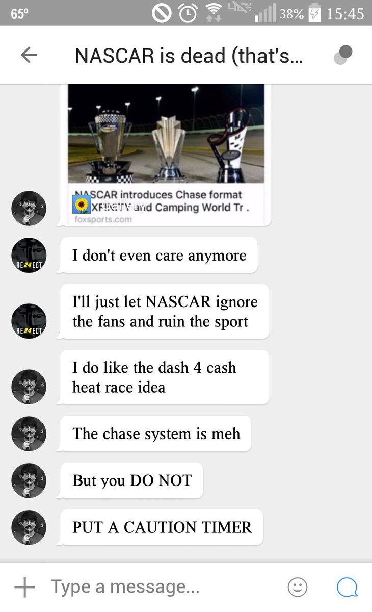 SixtyM8's tweet photo. #NASCAR #TheChase . this is how 90%of @NASCAR fans feel right now. https://t.co/BhsEglgQdz
